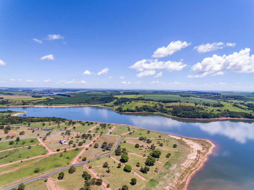Vista aérea do condomínio